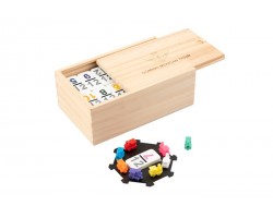 domino game Mexican train wood natural-white 101 pcs