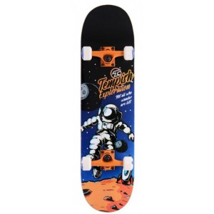 skateboard Explorate 31 x 8 inch wood black/orange/blue