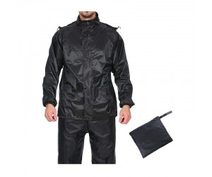 Αδιάβροχη φόρμα με κουκούλα - Black - One Sized - 001853